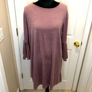 Simply Southern pink/mauve bell sleeve midi dress